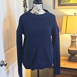 Blue Cable Knit Sweater